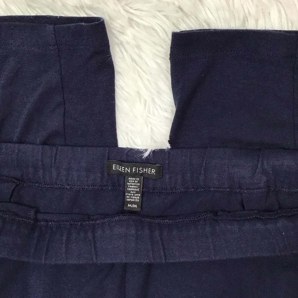 Eileen Fisher Deep Blue pull on stretch knit pants M